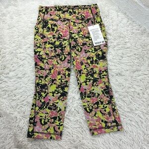NWT Lululemon Swift Speed High-Rise Crop 21" Inflect Floral Highlight Yellow